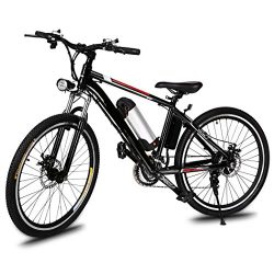 Lantusi Electric Mountain Bike with Removable Large Capacity Lithium-Ion Battery, 26-Inch Wheel, ...