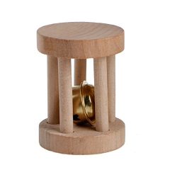 Itemap Natural Wooden Unicycle Dumbell Bell Roller Chew Toys for Pet Rabbits Hamsters (S-5cm x 3 ...